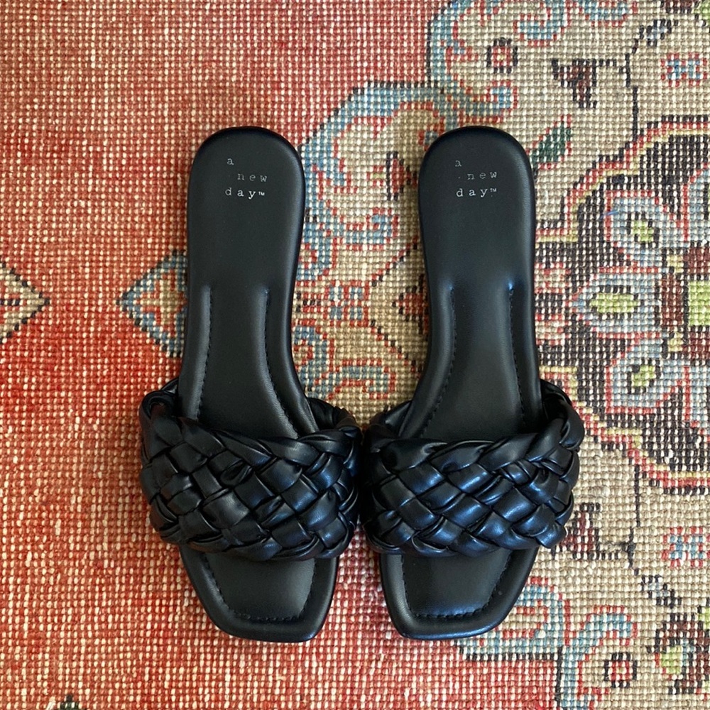 a new day black braided sandals!